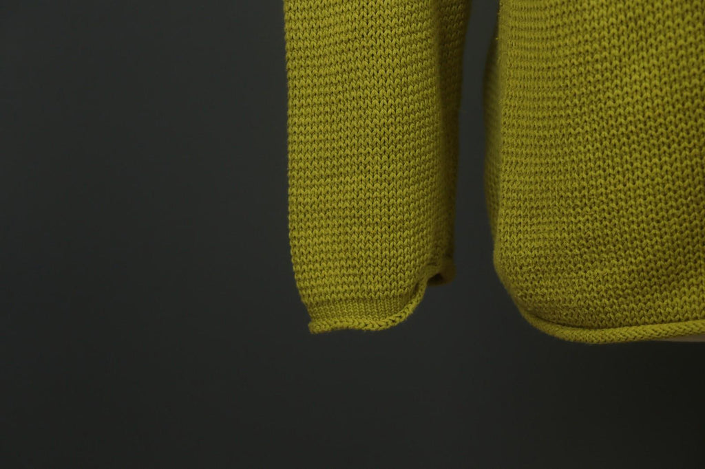 GUDRUN SJODEN Green Knitted Long Sleeve Round Neck Button Front Sweater – Size L