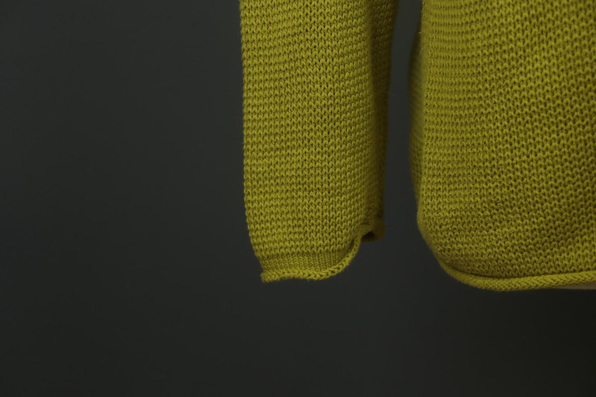 GUDRUN SJODEN Green Knitted Long Sleeve Round Neck Button Front Sweater – Size L