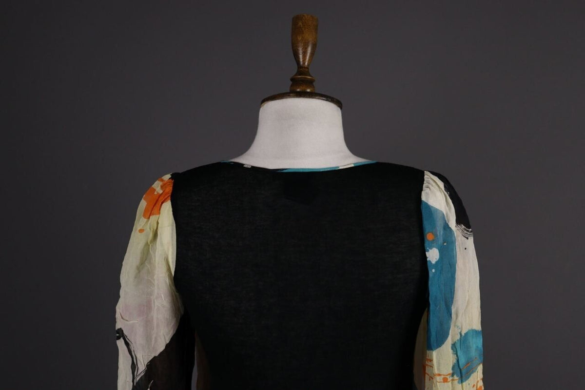 CUSTO BARCELONA Multicolor Abstract Silk Lagenlook Long Sleeve Top Shirt – Size 2