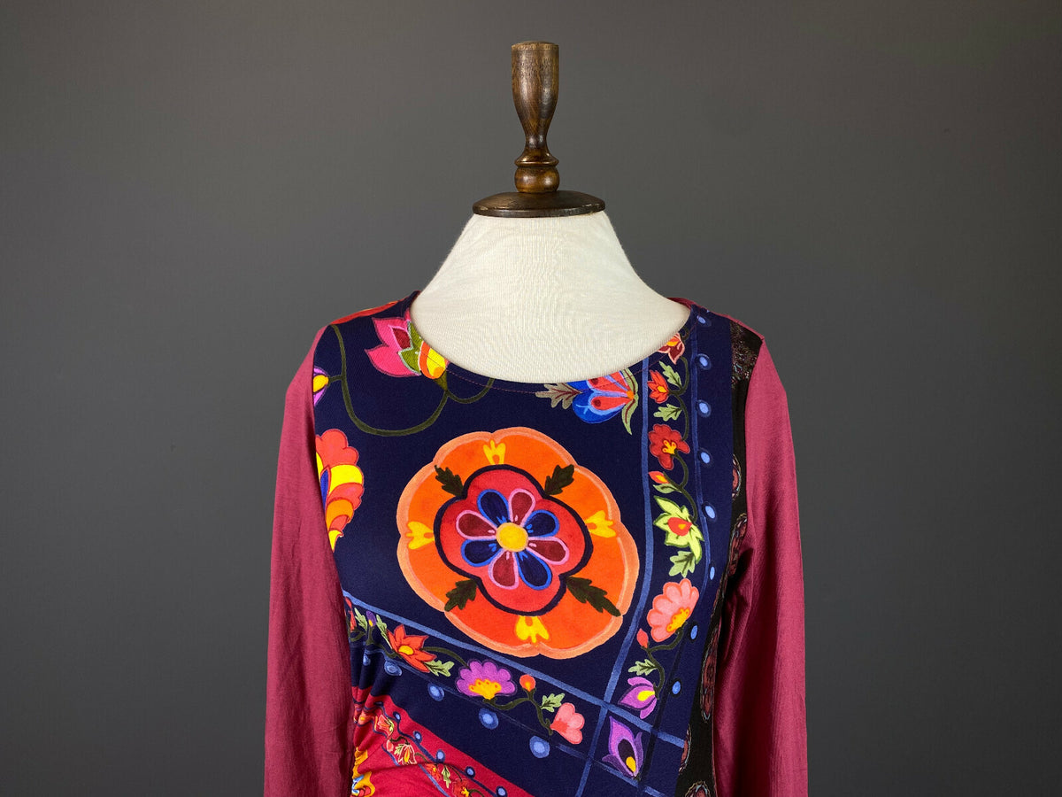 NWT Desigual Multicolor Floral Long Sleeve Bodycon A-Line Dress – Size S