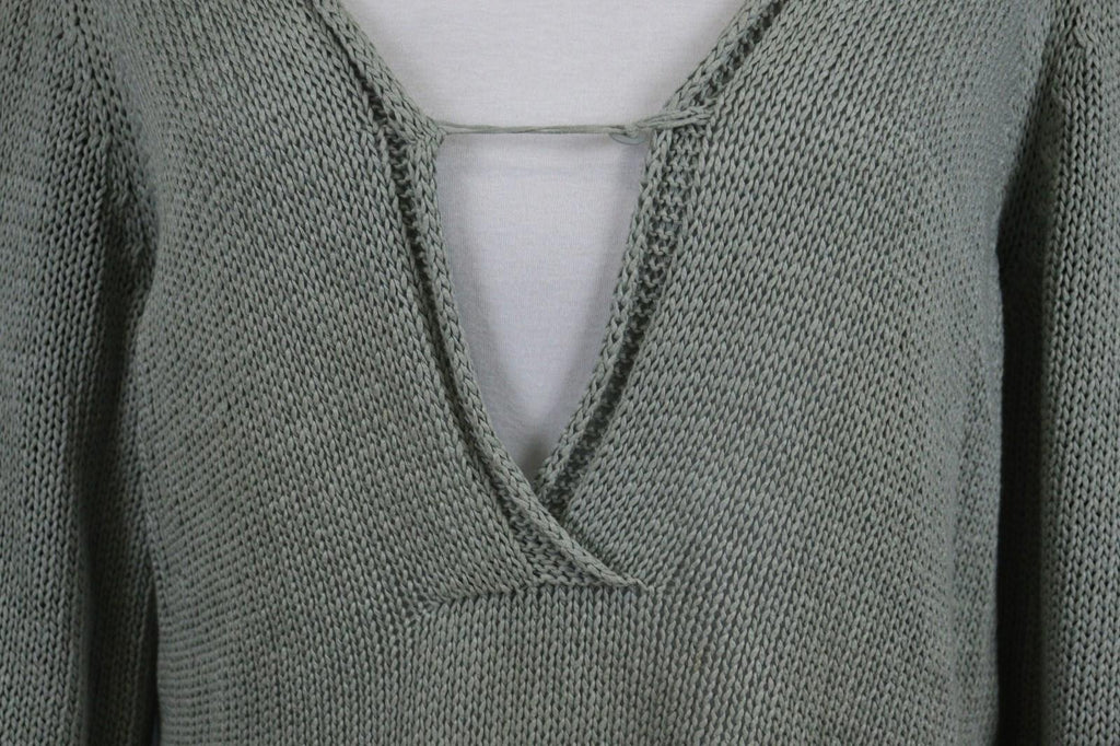ANNETTE GORTZ Green Deep V-Neck Knit Pullover Sweater – Size XL