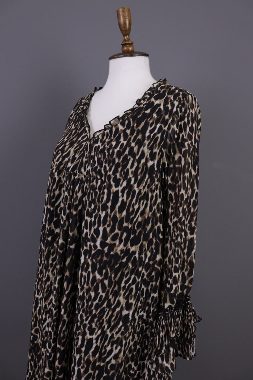 Used True Religion Multicolor Animal Printed V-Neck Summer Evening Midi Dress – Size S