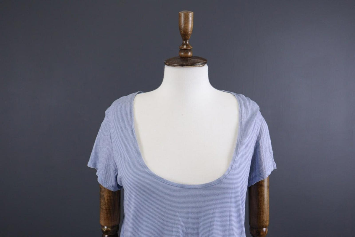 GUDRUN SJODEN Blue Short Sleeve Lightweight Lagenlook Relaxed Tunic Top – Size M – Used