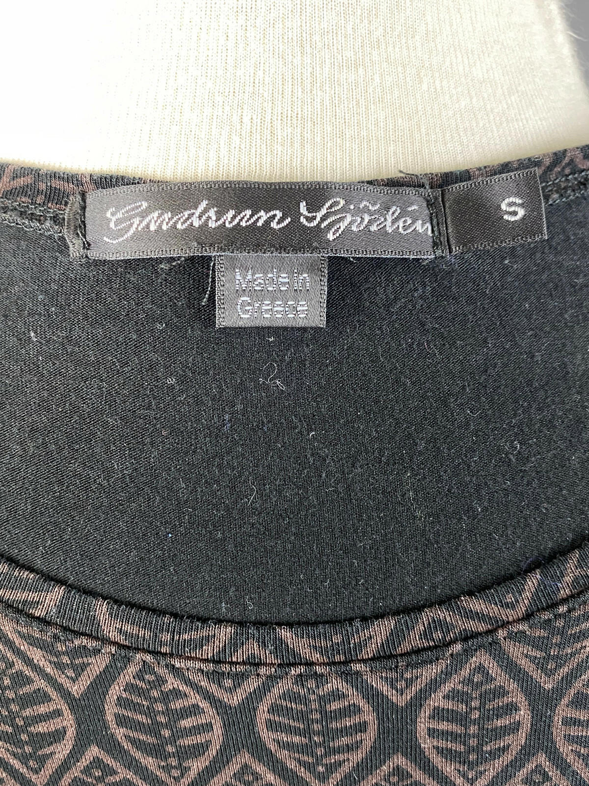 GUDRUN SJODEN Brown Printed Lyocell Long Sleeve Top – Women's S