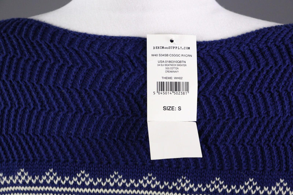 DENIM & SUPPLY RALPH LAUREN Blue Fair Isle Knit Sweater – Size S