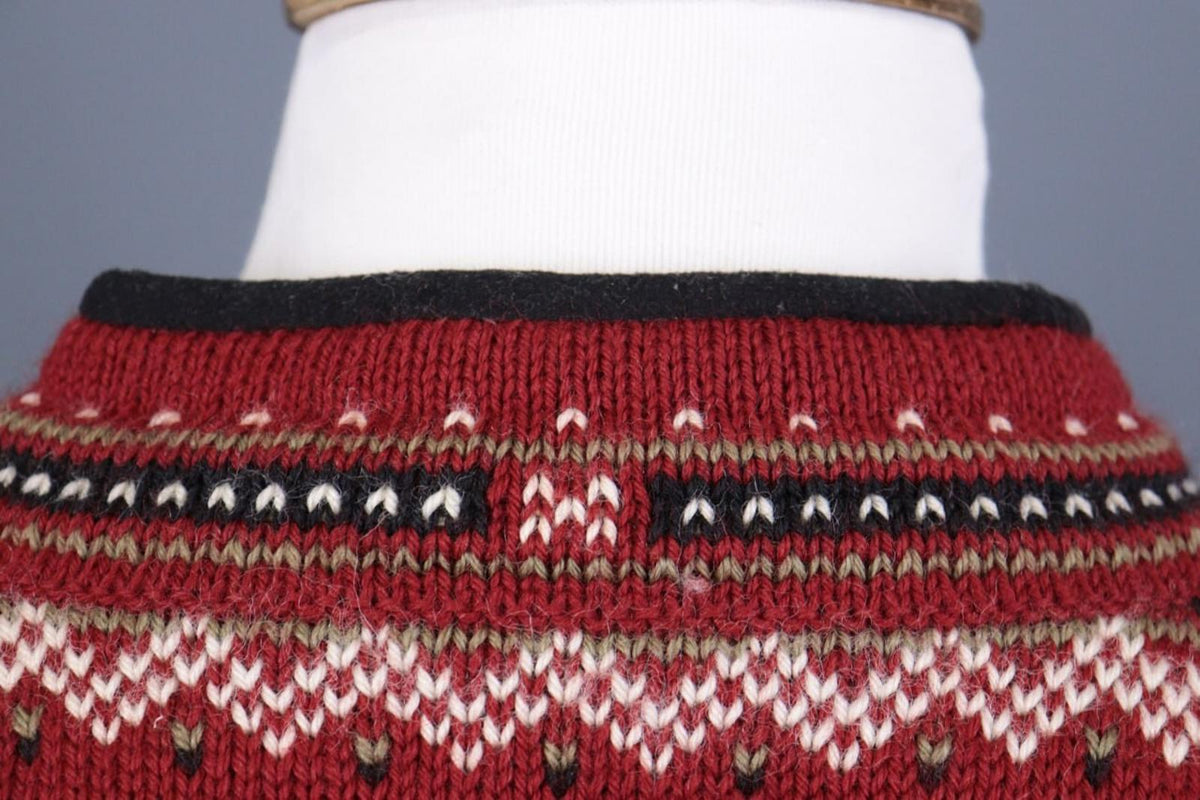 DALE OF NORWAY Sport Red Fair Isle 1/4 Zip Insulated Knit Ski Sweater Sz XS