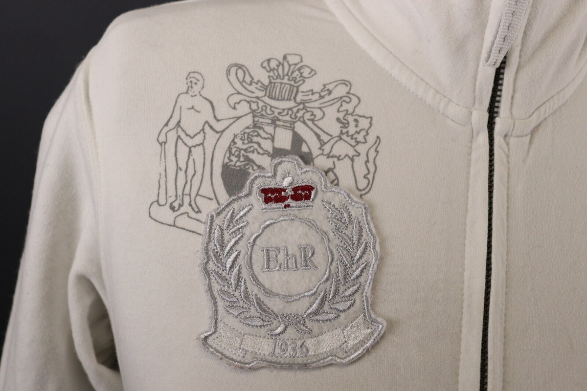La Martina White Full Zip Long Sleeve Sweater – Size M