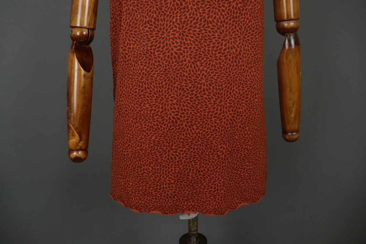 GUDRUN SJODEN Orange Dotted Modal Short Sleeve Round Neck Tunic Top – Size M