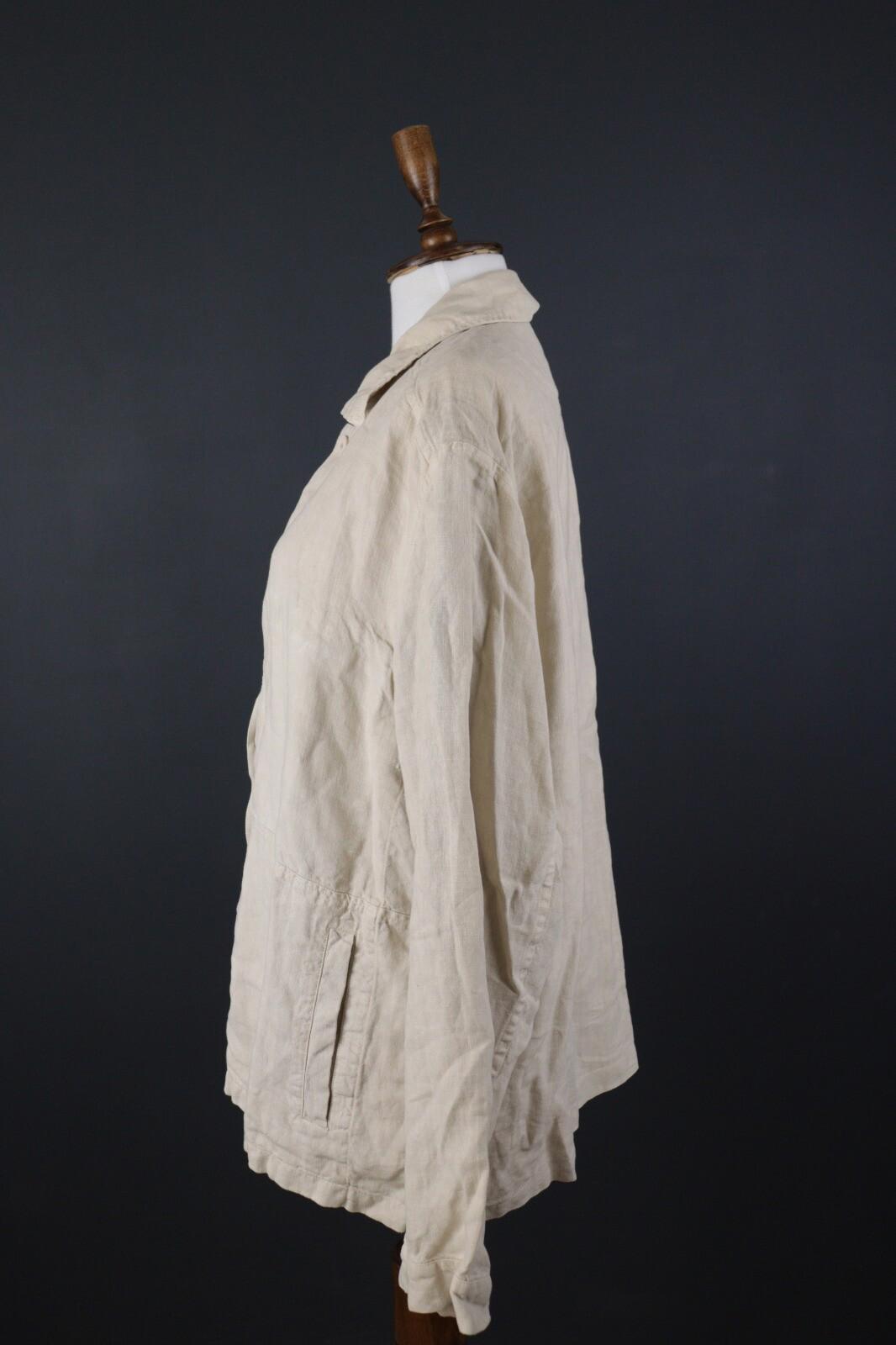 OSKA Ivory Linen Lagenlook Lightweight Blazer Jacket – Size 5