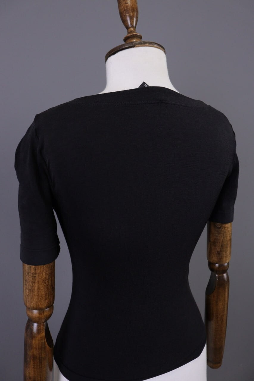Wolford Black Short Sleeve Bodycon Top Shirt – Size XS