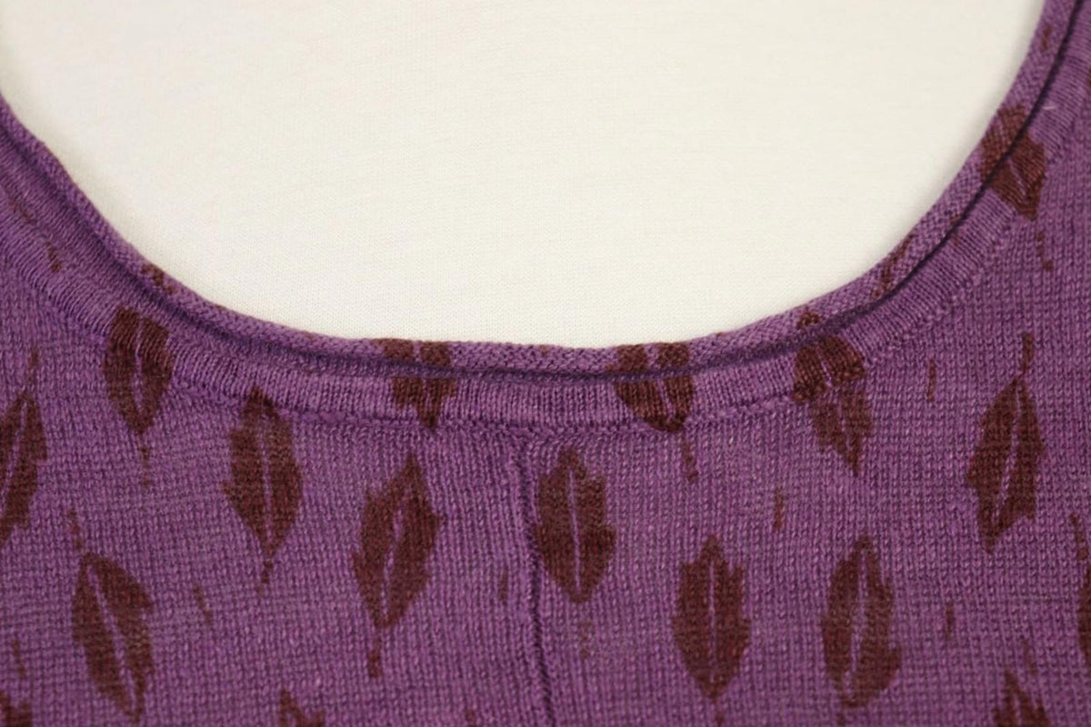 GUDRUN SJODEN Purple 100%Linen Round Neck Short Sleeve Sweater Dress – Size S