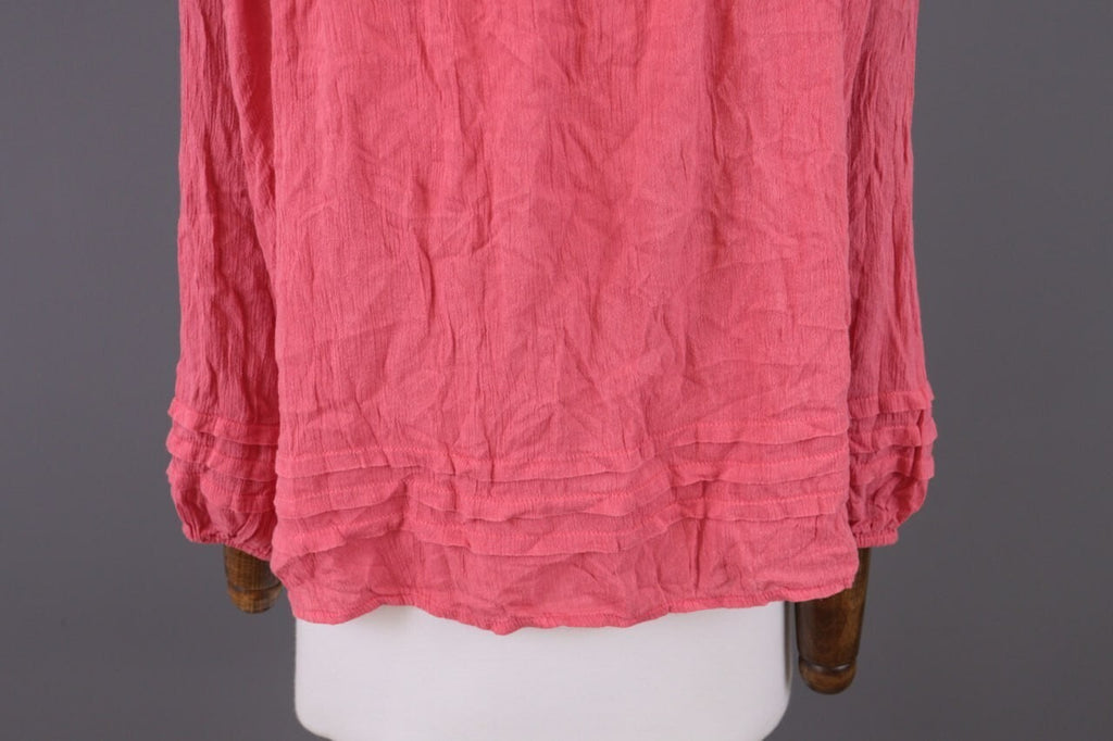 Denim & Supply Ralph Lauren Pink 3/4 Sleeve Drawstring Blouse Top Shirt – Size M