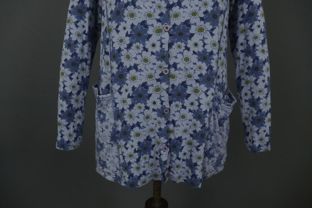 GUDRUN SJODEN Multi Floral Long Sleeve Round Neck Button Front Cardigan – Size M