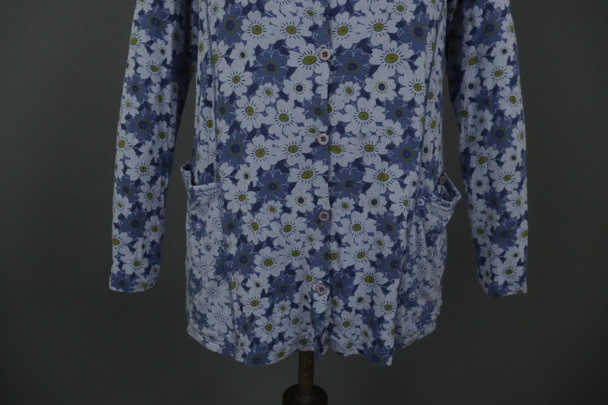 GUDRUN SJODEN Multi Floral Long Sleeve Round Neck Button Front Cardigan – Size M