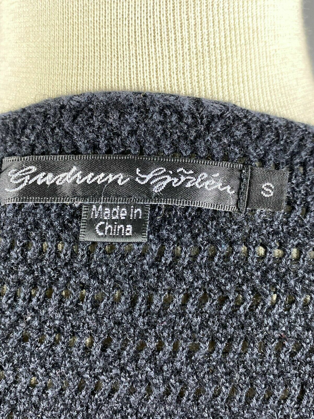 Gudrun Sjoden Black Knit Crochet Cardigan Sweater – Women's S