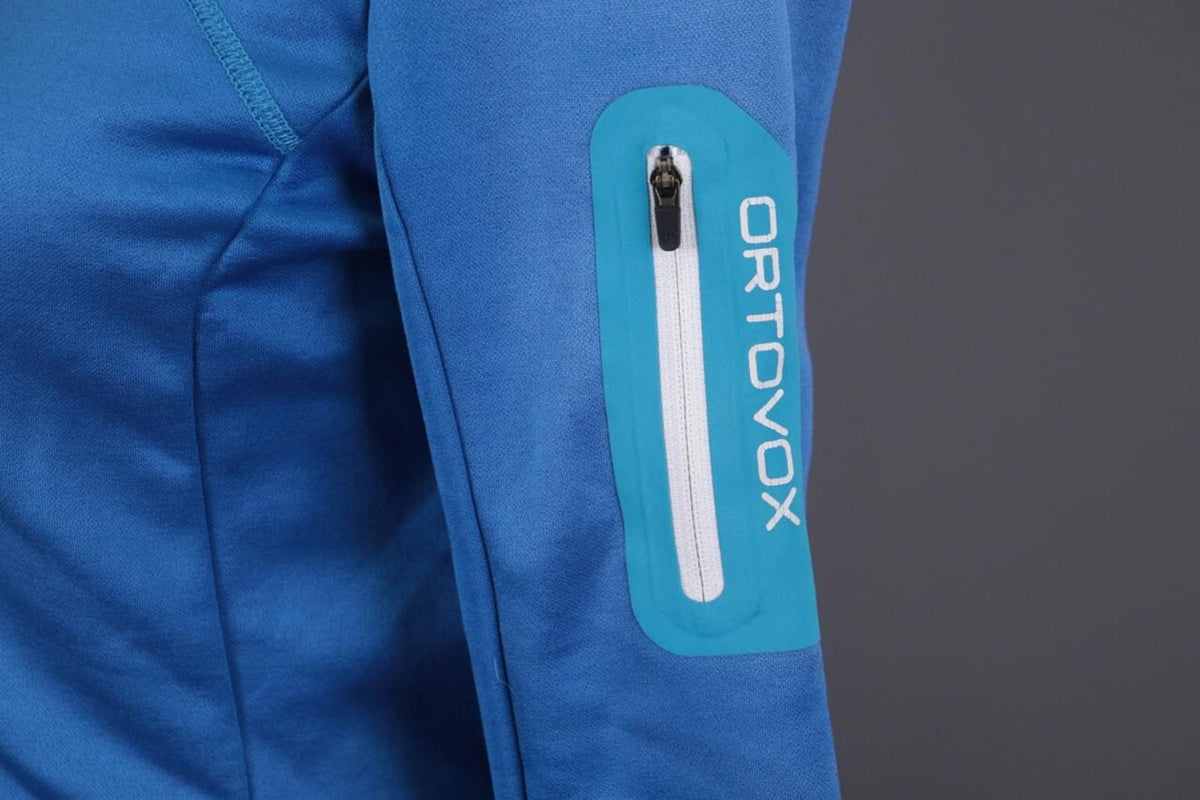 ORTOVOX Merino Wool Blue Full Zip Hooded Fleece Hiking Track Jacket – Size S