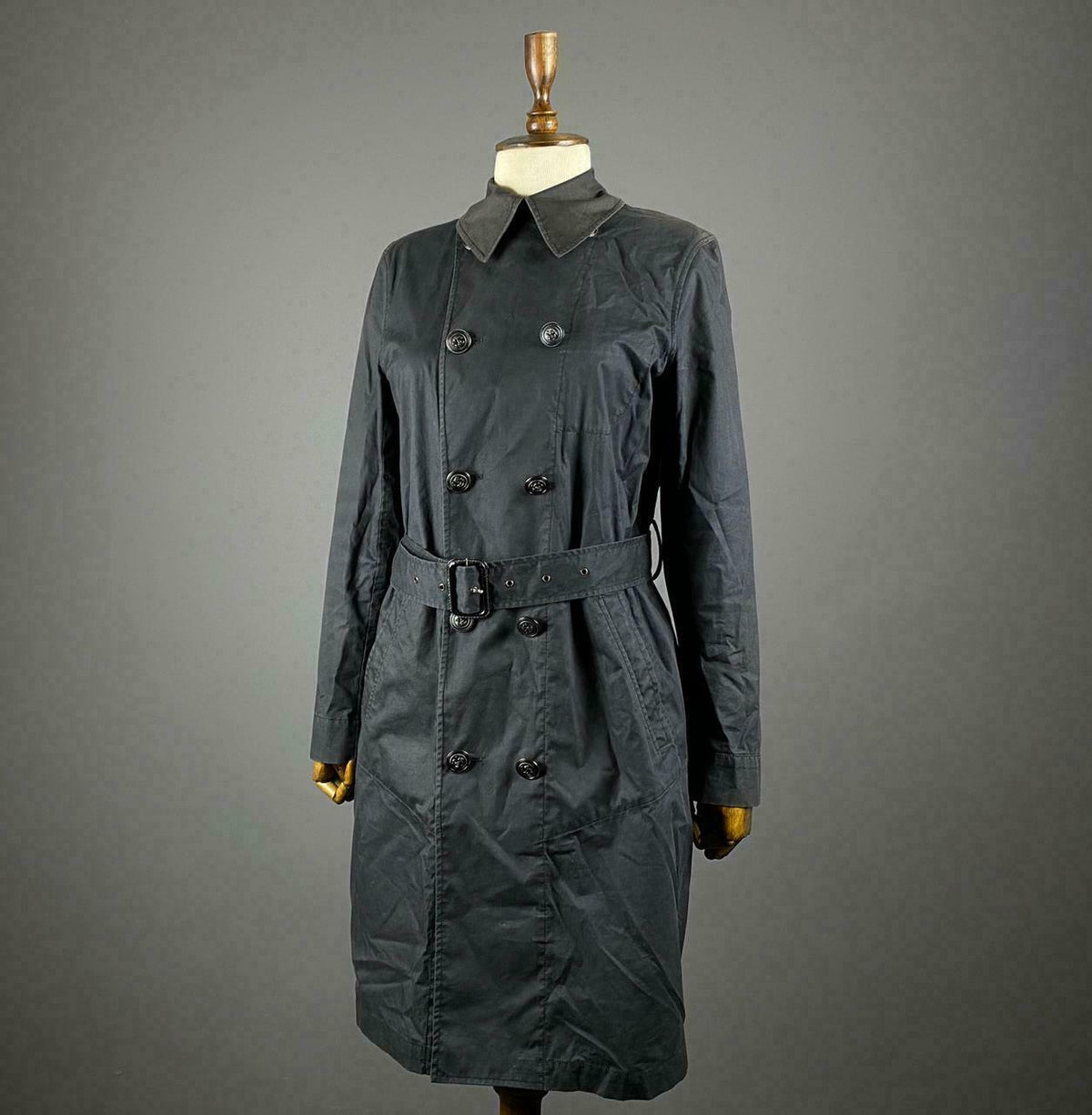 Ralph Lauren Black Belted Double Breasted Coat Jacket – Women's 6