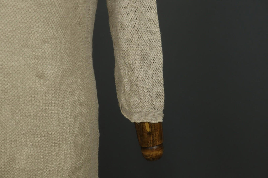 GUDRUN SJODEN Tan 100% Linen Long Sleeve Round Neck Pullover Shift Dress – Size S