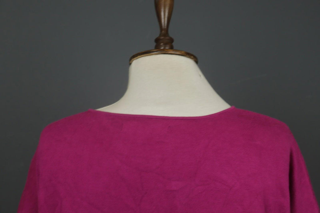 GUDRUN SJODEN Pink 100% Cotton Tight Knit Round Neck Pullover Sweater – Size L