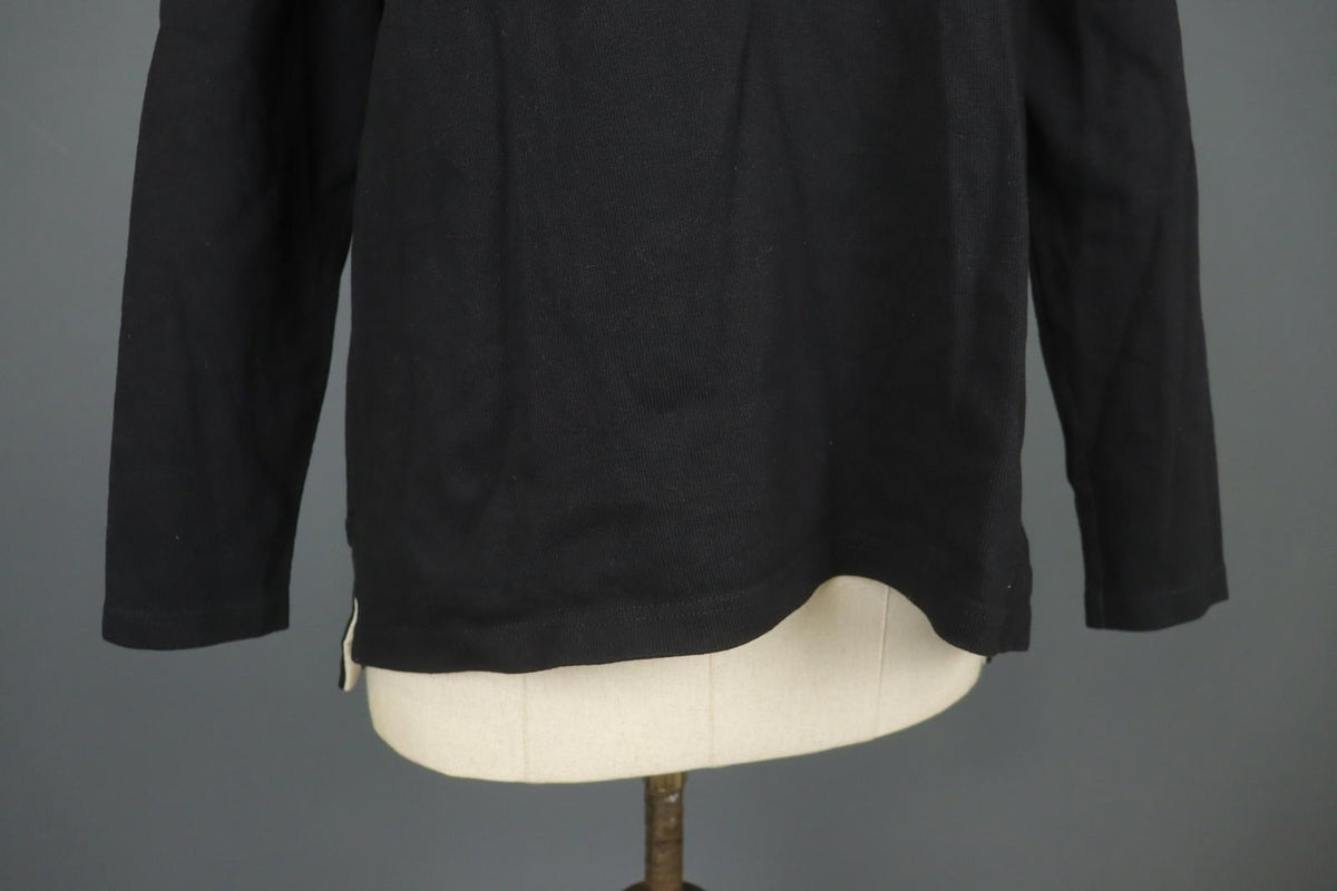 GUDRUN SJODEN Black Cotton Long Sleeve Round Neck Slit Pullover Sweater – Size M