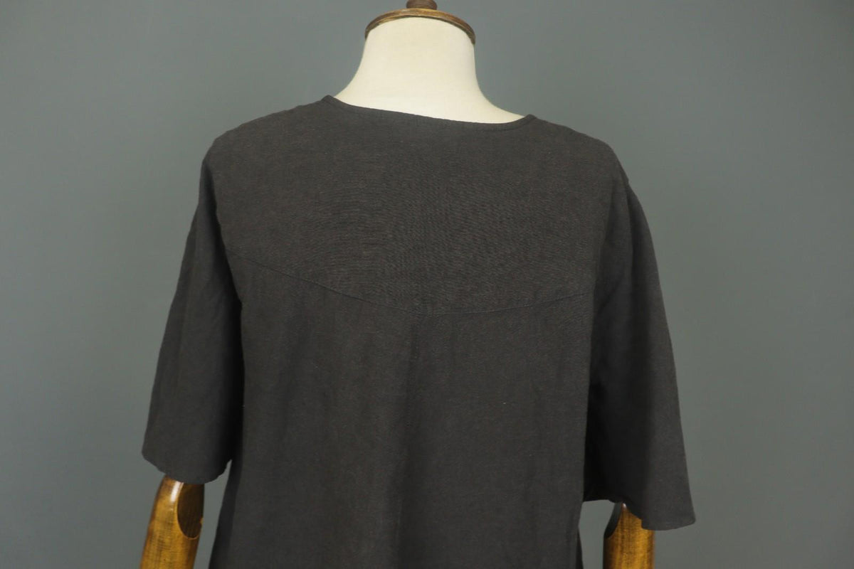 GUDRUN SJODEN Black Casual Long Sleeve Round Neck Button Front Shirt Top – Size M