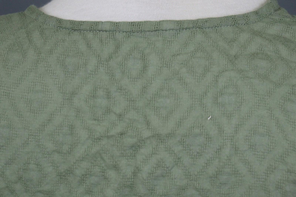 GUDRUN SJODEN Green 3/4 Sleeve Button Front Shirt Dress