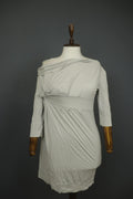 TRANSIT PAR-SUCH White Rayon Knotted 3/4 Sleeve Off the Shoulder Dress – Size 3