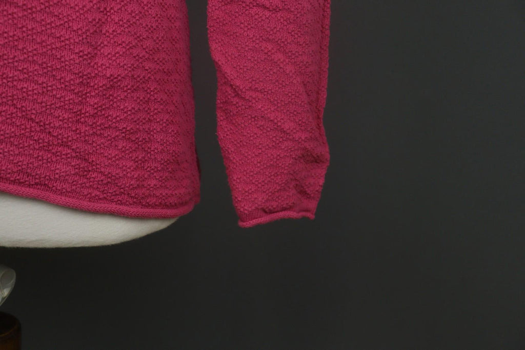 GUDRUN SJODEN Pink Cotton Knitted Long Sleeve Round Neck Pullover Sweater – Size S