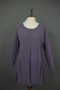 GUDRUN SJODEN Multi Floral Lyocell Long Sleeve Round Neck A-Line Dress – Size L