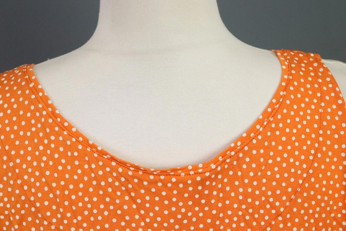 GUDRUN SJODEN Orange Dotted Oversized Sleeveless A-Line Shirt Dress – Size L