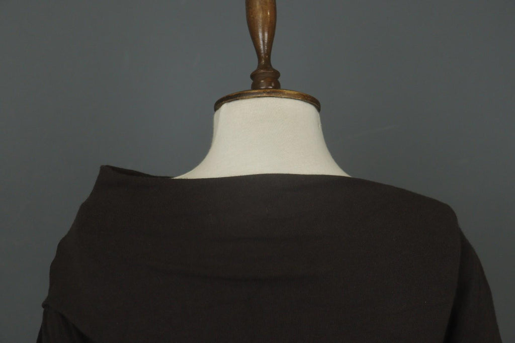 SARAH PACINI Black Viscose Blend Knit Short Sleeve Sweater Dress – Size One Size