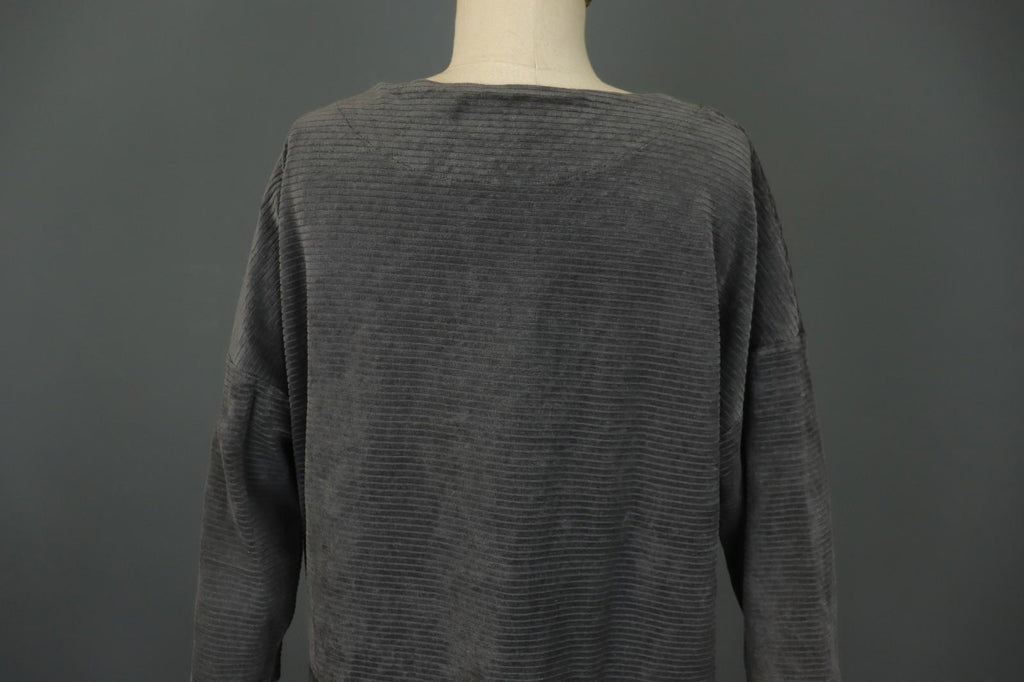 GUDRUN SJODEN Gray Cotton Long Sleeve Crew Neck Pullover Sweater – Size M
