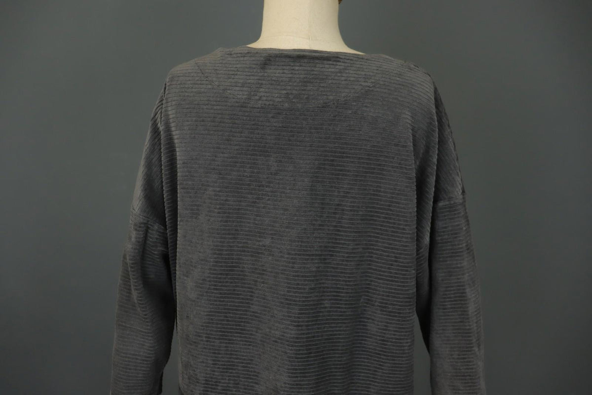 GUDRUN SJODEN Gray Cotton Long Sleeve Crew Neck Pullover Sweater – Size M