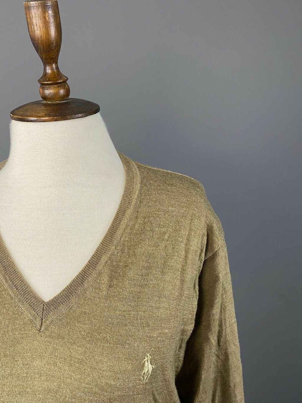 POLO RALPH LAUREN Brown Slim Fit Merino Wool Long Sleeve Sweater – Women's L