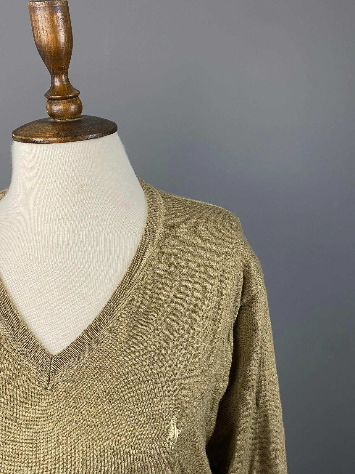 POLO RALPH LAUREN Brown Slim Fit Merino Wool Long Sleeve Sweater – Women's L