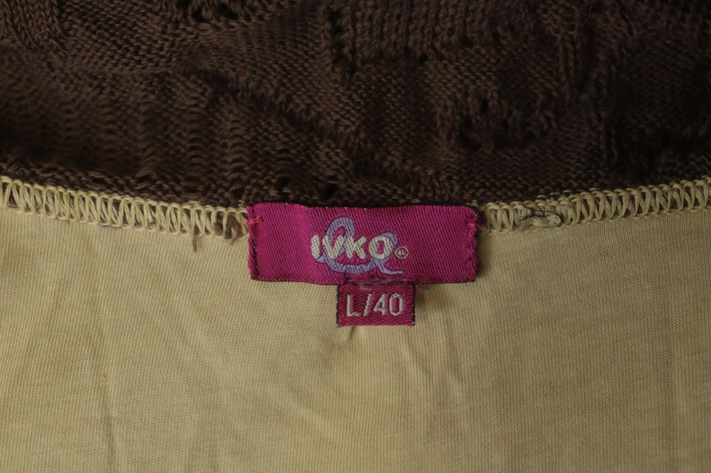 IVKO Multi Embroidered Floral Knitted Long Sleeve Full Zip Hooded Sweater – Size L
