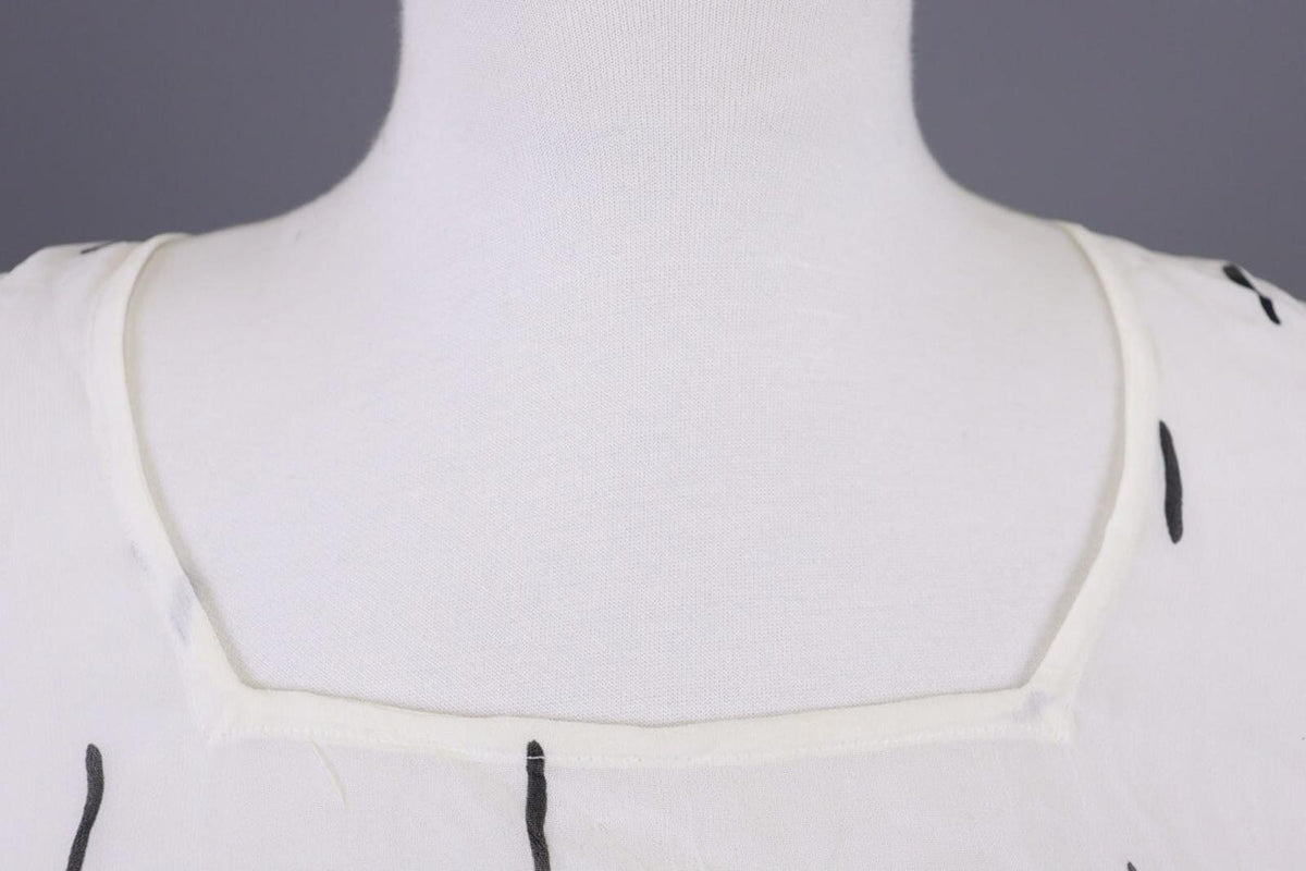 GUDRUN SJODEN White Printed Sleeveless Lightweight Blouson Dress – Size S