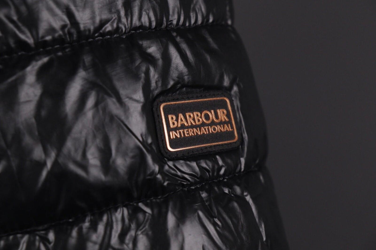 BARBOUR INTERNATIONAL Marleigh Quilt Jacket Belted Hooded Faux Fur – Size 34