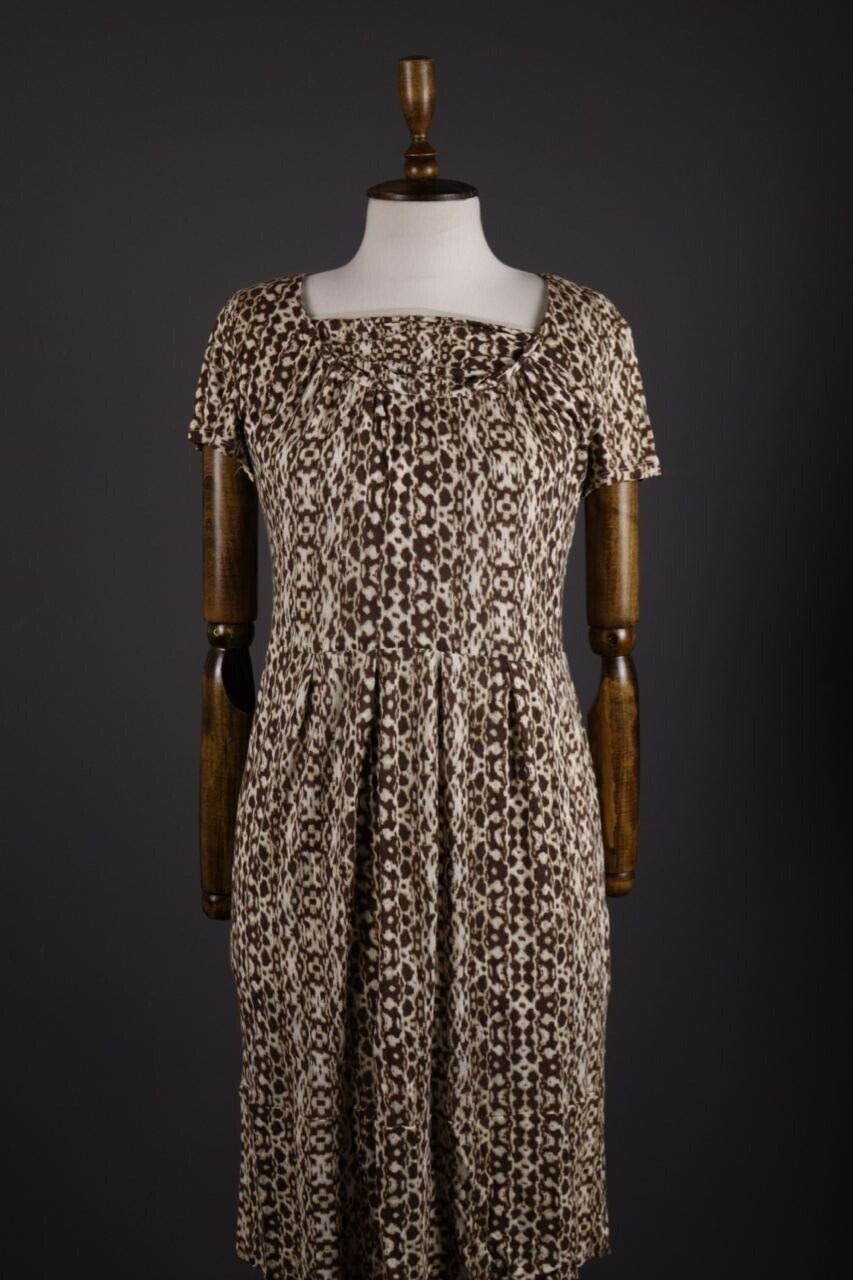 Weekend Max Mara Multicolor Leopard Print A-Line Sheath Midi Dress – Size L