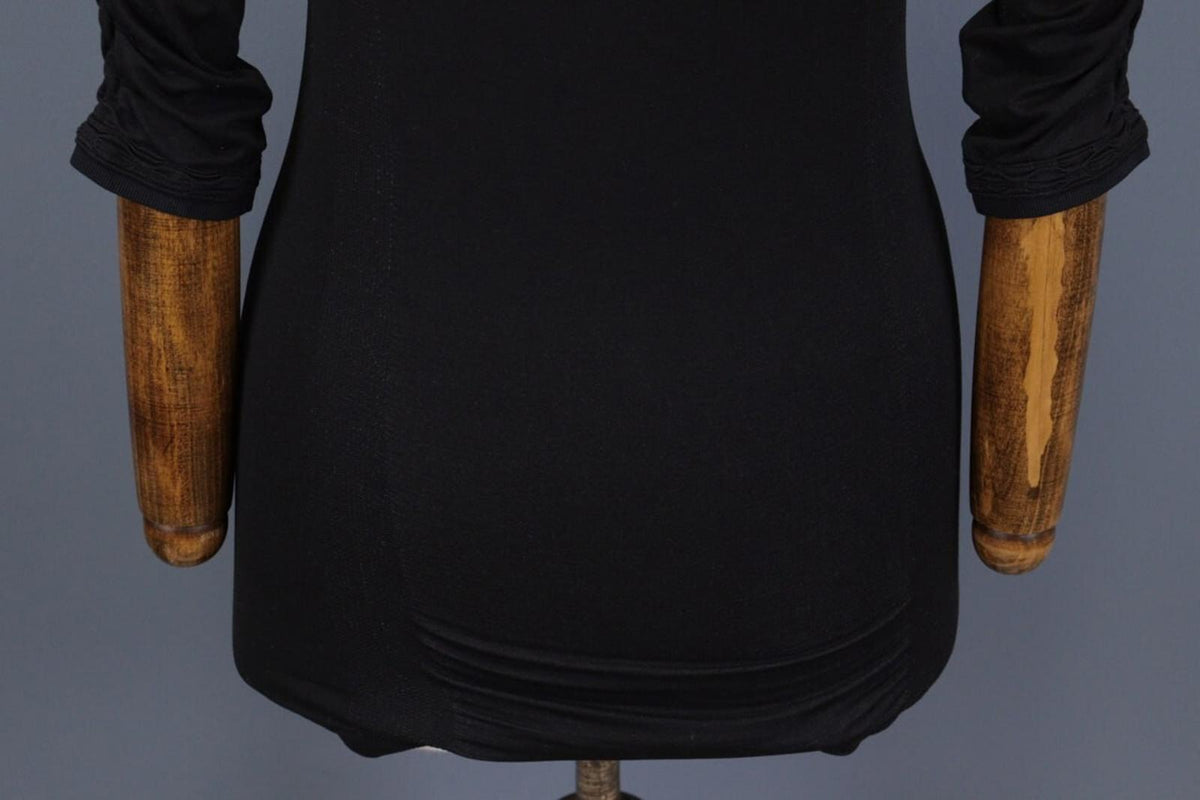 HIGH USE by CLAIRE CAMPBELL Black Bodycon 3/4 Sleeve Tunic Top – Size XS S