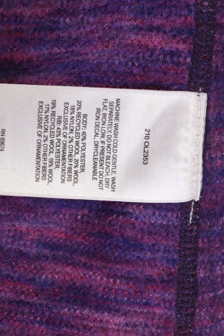 Mountain Hard Wear Purple Wool High Neck Full Zip Fleece Sweater – Size M – Used
