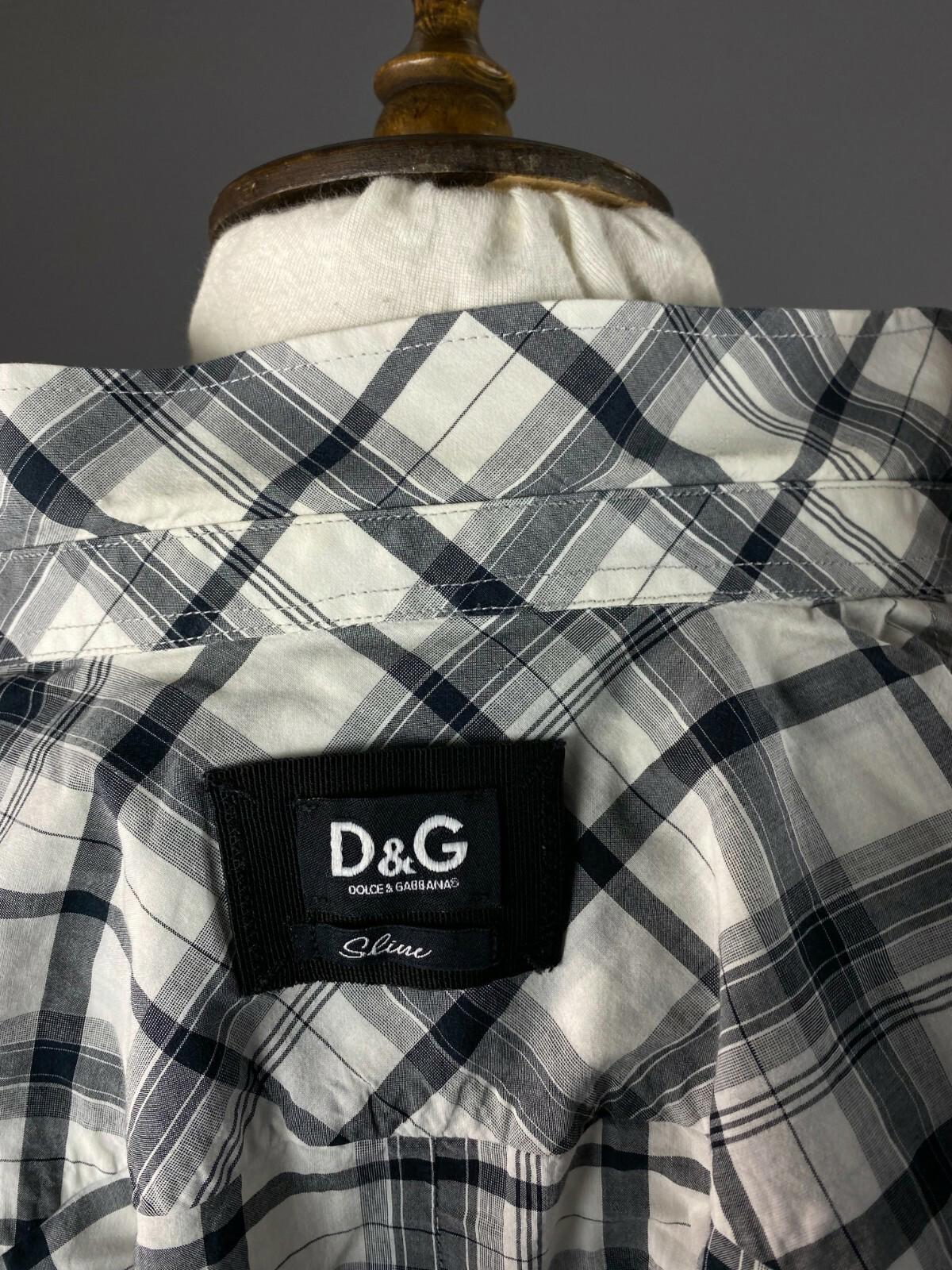 DOLCE&GABBANA White Check Button Up Long Sleeve Shirt – Women's S