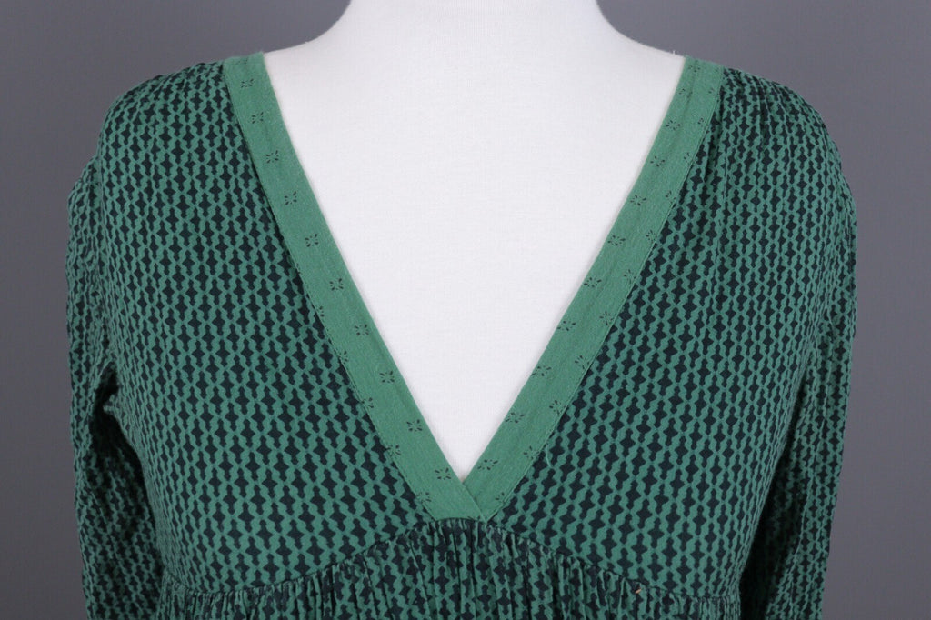 BA&SH Tanja Green Lagenlook Relaxed 3/4 Sleeve Blouson Dress – Size 0 / XS