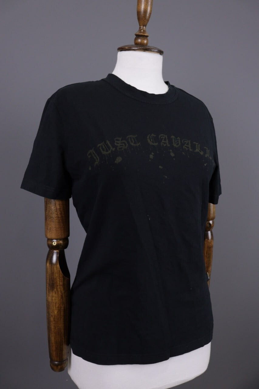 Just Cavalli Black Big Logo Black Short Sleeve T-Shirt – Size L