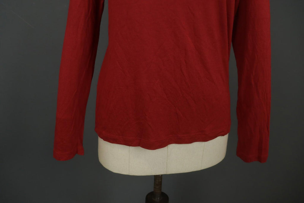 GUDRUN SJODEN Red 100% Modal Long Sleeve Crew Neck Pullover Blouse Top – Size L
