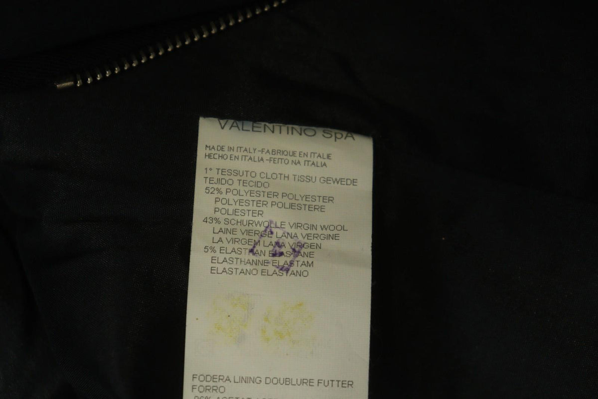 VALENTINO ROMA Navy Long Sleeve Mock Neck Formal Full Zip Blazer Jacket – Size 46