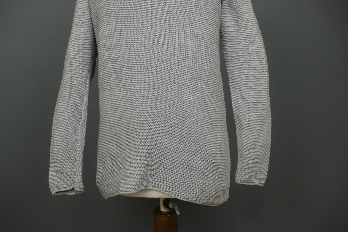 GUDRUN SJODEN Gray 100% Cotton Long Sleeve Round Neck Pullover Sweater – Size S