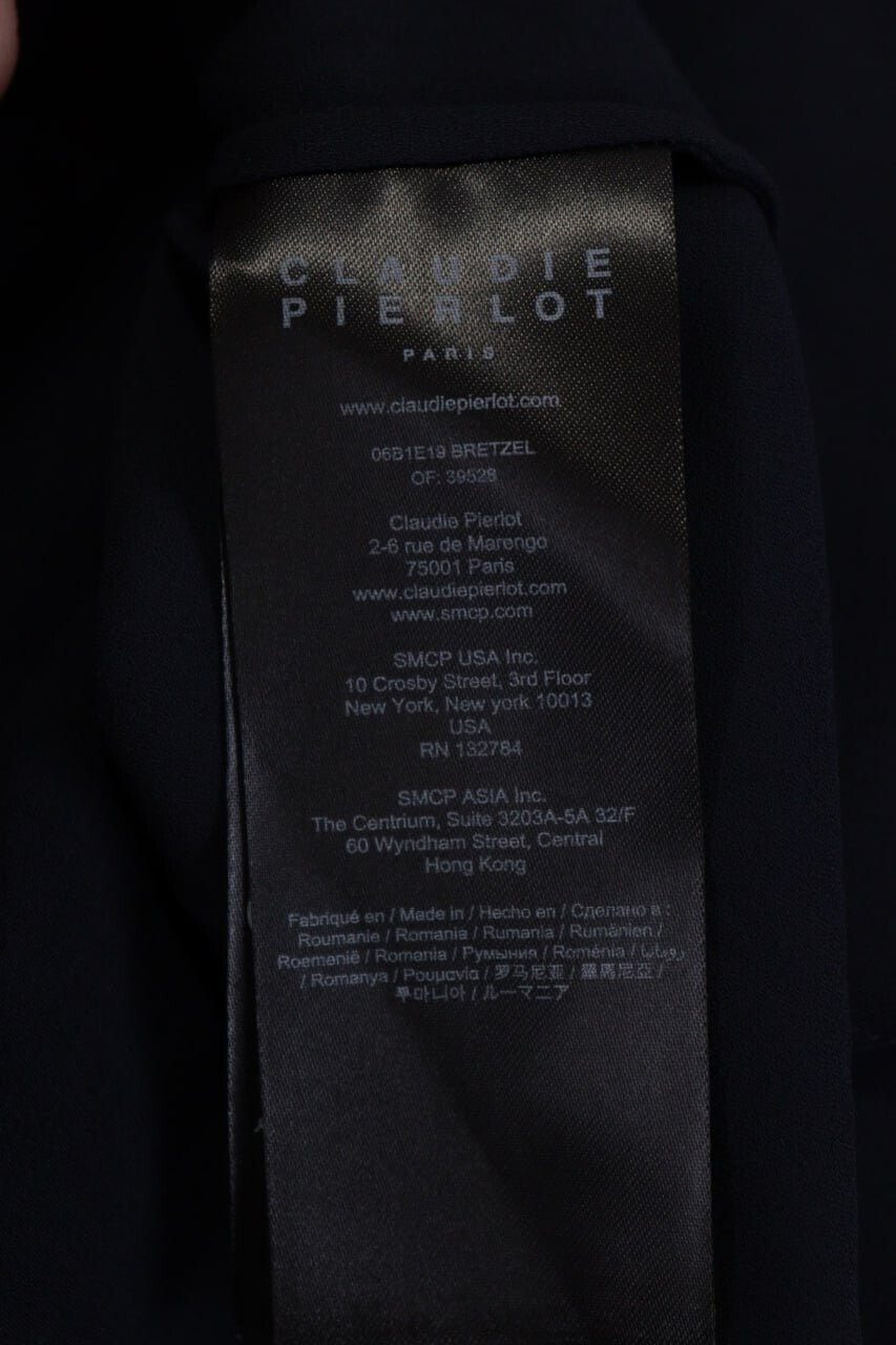Claudie Pierlot Blue Long Sleeve V-Neck Lagenlook Blouse Shirt – Size 40