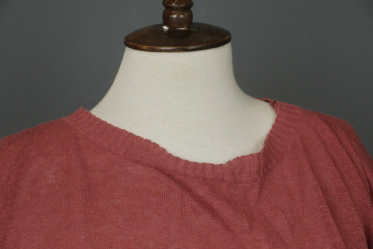 GUDRUN SJÖDEN Marron 100% Linen Knit Long Sleeve Pullover Sweater Dress – Size XL