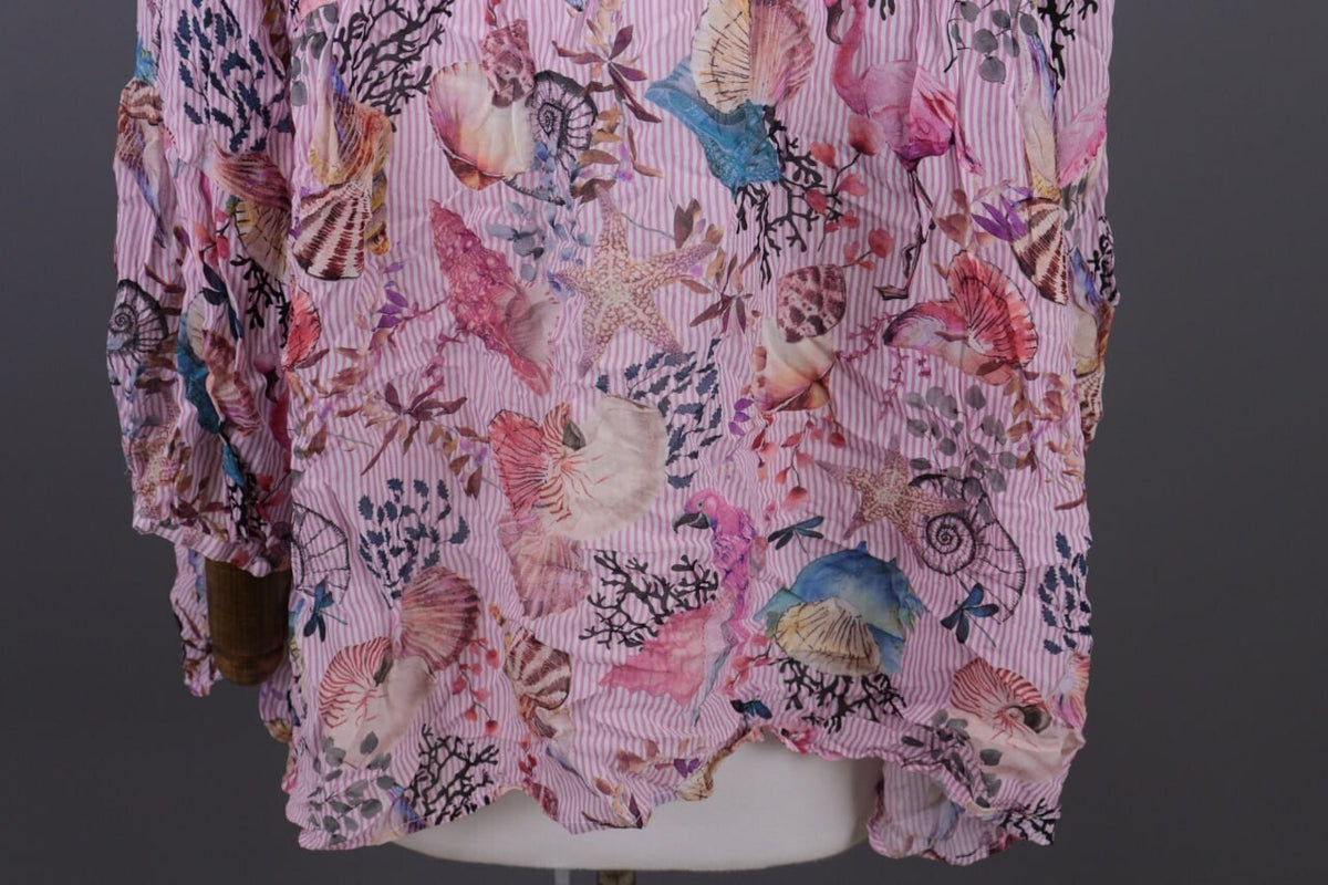 Princess Goes Hollywood Pink Shell Printed 3/4 Sleeve Blouse Shirt Sz 46 / XL